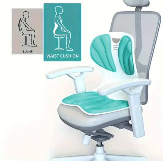 كرسي مريح لدعم الظهر، وسادة قطنية طبية لتصحيح وضعية الجسم وتخفيف آلام أسفل الظهر - مثالي للمكتب، والجلوس على الأرض، والمنزل - تصميم متعدد الألوان للبالغين والأطفال