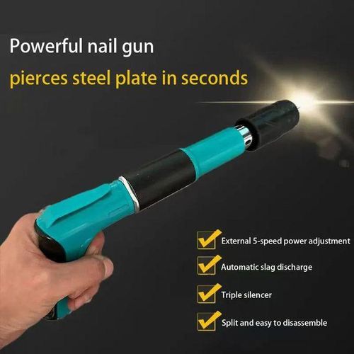 مسدس مسامير هوائي أوتوماتيكي، مسدس برشام - أداة تثبيت عملية، مسدس مسامير تثبيت + 20 عبوة إعادة تعبئة