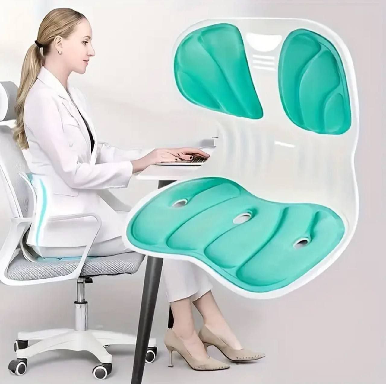 كرسي مريح لدعم الظهر، وسادة قطنية طبية لتصحيح وضعية الجسم وتخفيف آلام أسفل الظهر - مثالي للمكتب، والجلوس على الأرض، والمنزل - تصميم متعدد الألوان للبالغين والأطفال