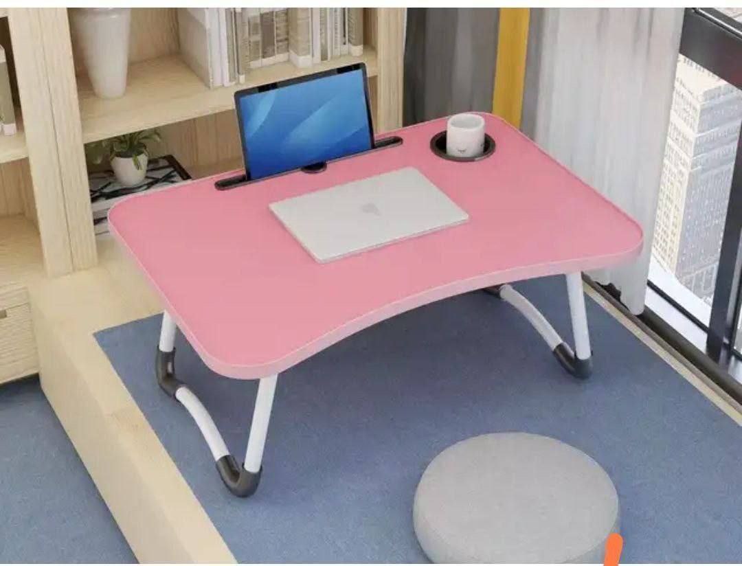 طاولة كمبيوتر محمول خشبية قابلة للطي، طاولة دراسة، مكتب كمبيوتر